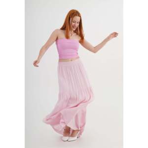 Falda de Cintura Imperio Vintage de Algodón y Seda Rosa al por Mayor, con Volantes, Cintura Natural, Decoración Estampada, Estilo Casual para Primavera - Product Image 4