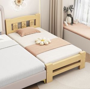 <span class=keywords><strong>Culla</strong></span> <span class=keywords><strong>per</strong></span> bambini in legno massello <span class=keywords><strong>per</strong></span> ragazzi e ragazze singolo con guardrail piccolo letto semplice Splicing allargato grande letto - Product Image 5