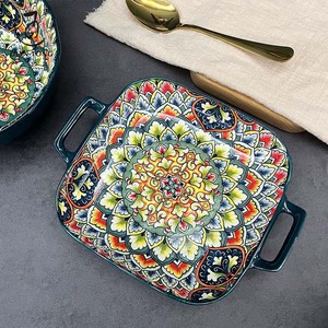 Lot de Vaisselle de Luxe Vintage Verte en Céramique – Assiettes Plates et Bols Bohémiens pour Restaurants - Product Image 5