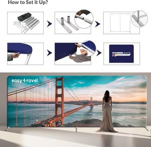 Expositor de Tela Tensada Personalizado de 10x8 pies con Marco de Aluminio EZ, Soporte Portátil para Pancartas Publicitarias y de Bodas con Impresión Personalizada <span class=keywords><strong>Admax</strong></span> - Product Image 5