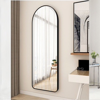 Espejo de pie de cuerpo entero grande personalizado, moderno y elegante, con pantalla LED, en colores marrón/negro/gris, tendencia 2023