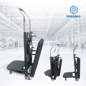 Chariot de manutention électrique pliable portable robuste en métal avec roues étoiles pour le transport d'objets lourds sur les escaliers - Product Image 2