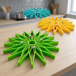 Anax Star Shaped Heat Resistant Plastic <b>Trivet</b> Mat Set 3 Pcs Durable Washable Non-Slip Custom Design - Product Image 3