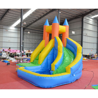 Structure gonflable d'extérieur pour enfants avec toboggan aquatique, trampoline gonflable commercial pour enfants avec toboggan et fosse à balles