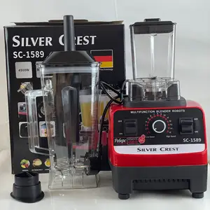 2-in-1 2-Cup 4500W Commercial Grade Mixer Smoothie/Juicer Food Processor Heavy Duty RV Kitchen Appliances Silver Crest Electric