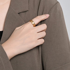 Anillo clásico minimalista de acero de tungsteno mate, anillo para parejas, tungsteno dorado, 6, 8, 10 mm, joyería de moda. - Product Image 3