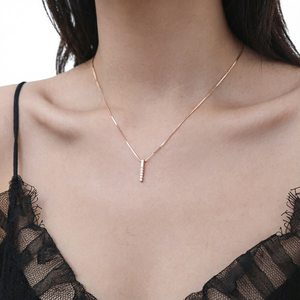 Collar con Colgante Geométrico en Oro Rosa ORIGINAL, Cadena con Dije para Mujer, Regalo, Joyería para Fiesta - Product Image 1