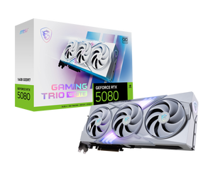 GAMING TRIO OC GeForce RTX 5080 16GB GDDR7 <b>White</b> <b>Graphics</b> <b>Card</b> with Mellanox ConnectX-6 DX PCIe 4.0 X16 POE/IP/SDK Support CY001 - Product Image 2