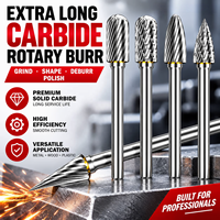 Fraise rotative industrielle à longue tige de 100 mm en carbure de tungstène pour le meulage et le débavurage