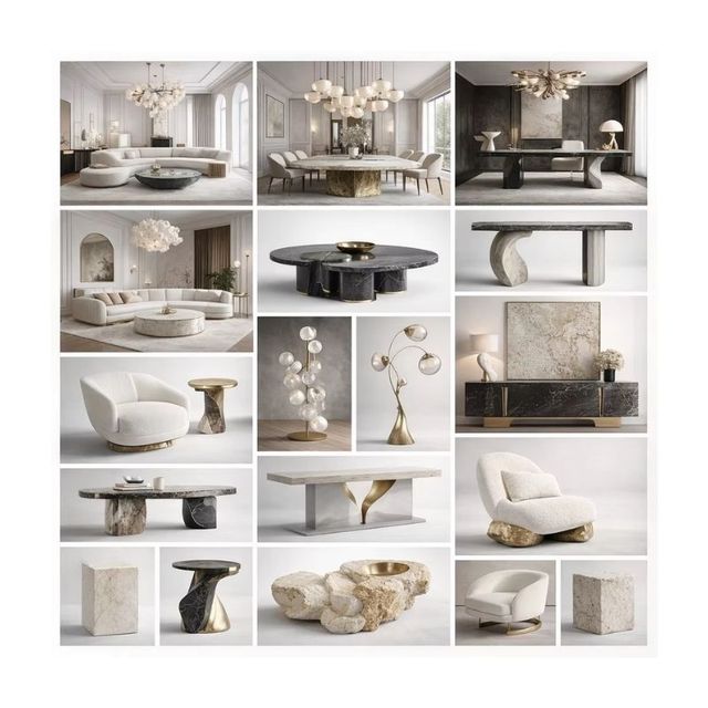 Modern Minimalist Custom OEHOME Living Room Furniture Decorative Coffee Table Globe Table Lamp Abstract Wall Art Luxury Home