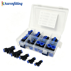 Kit de raccordement rapide pour tube pneumatique PE Tee, ensemble d'accessoires de raccordement à pousser - Product Image 5