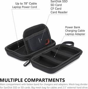 Étui de protection rigide en EVA noir, organiseur d'accessoires électroniques, pochette pour MacBook Air/Pro, Power Bank Sandisk - Product Image 3