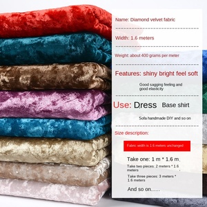 Gold Diamond Glossy Velvet Fabric Thickened Elastic Knitted Clothing Sofa Pillow DIY <strong>Material</strong> Includes Diamond Velvet Elastic - Product Image 2