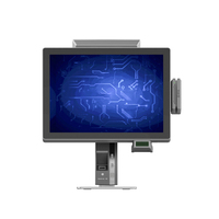 Caja Registradora POS de Metal Negra para Windows/Android con Lector de Huellas Dactilares Biométrico, Lector de Códigos QR LED de 8 Dígitos y Lector de Tarjetas para Comercios y Restaurantes