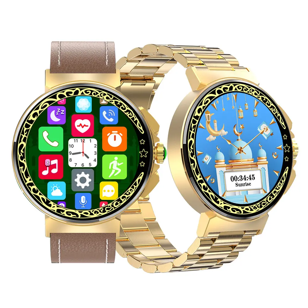 New arabic alfajar islamic accessories products trends calendar muslim prayer time watches men azan alfajr smart watch islamic