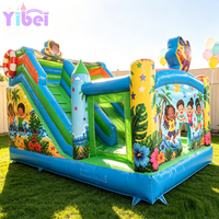 Château gonflable tropical commercial Yibei avec toboggan pour enfants, idéal pour la location de fêtes et les parcs d'attractions