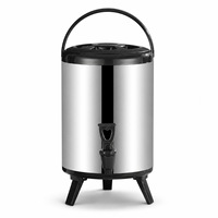 Baril à thé au lait en acier inoxydable 201, double paroi isolée, chaud/froid, grande capacité, conteneur commercial pour vente de thé au lait en ambulant