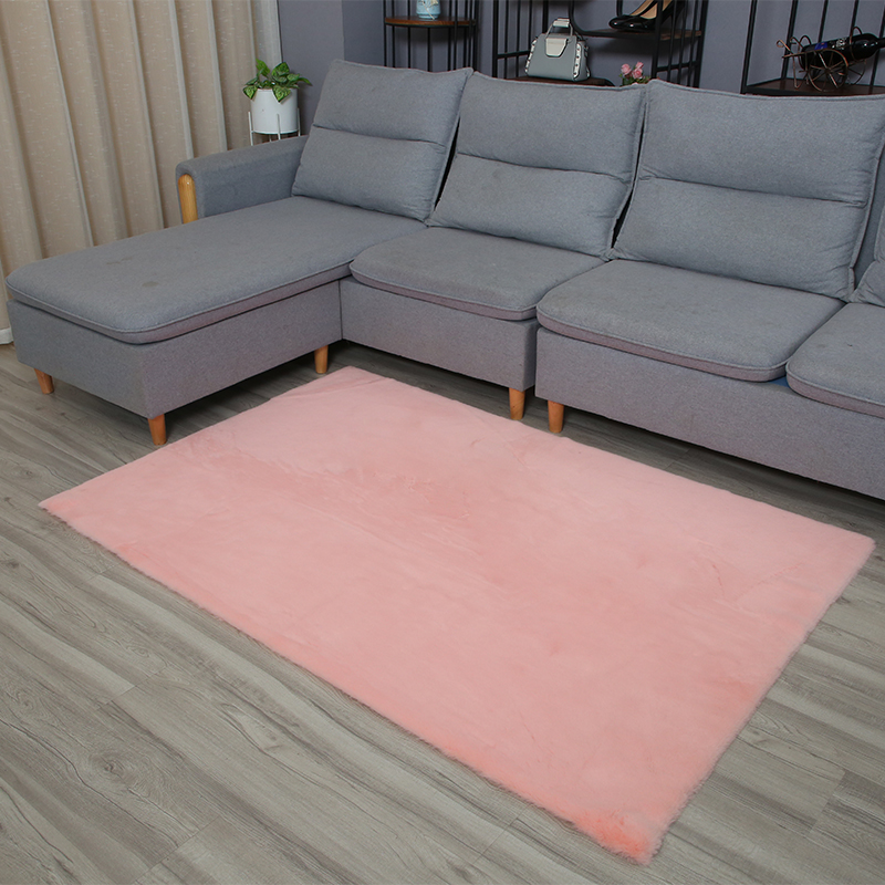 Фабричные коврики из кроличьего меха на заказ, Нескользящие алфомбры для гостиной, спальни, искусственные пушистые ковры