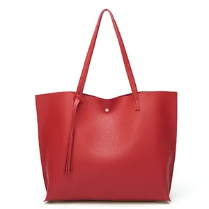 पु लटकन चमड़ा हैंडबैग पु शॉपिंग बैग पु महिला बैग ले जाना पुन: प्रयोज्य कंधे महिलाओं बैग