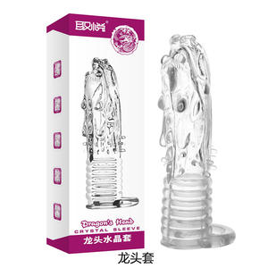 Weiche Silikon-Kristall-Kondom Penishüllen Indien Penisverlängerungshülle Extender für Männliches Sexspielzeug - Product Image 6