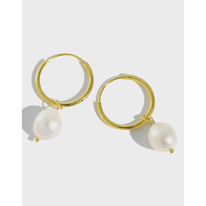 Top Selling 925 <strong>Sterling</strong> <strong>Silver</strong> Fine Jewelry Real Natural Baroque Pearl <strong>Dangle</strong> <strong>Earrings</strong> - Product Image 5