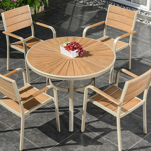 Ensemble <span class=keywords><strong>de</strong></span> <span class=keywords><strong>table</strong></span> <span class=keywords><strong>de</strong></span> jardin extensible moderne haut <span class=keywords><strong>de</strong></span> gamme <span class=keywords><strong>personnalisé</strong></span> en plastique, bois et alliage d'aluminium - Product Image 4