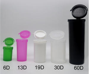 บรรจุภัณฑ์พลาสติกแบบหลอด ASTM Pop Top 19D แบบกำหนดเองสำหรับขายส่ง  บรรจุภัณฑ์แบบม้วนสำหรับยาเม็ดดอกไม้ 13D - Product Image 1