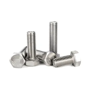 DIN 933 Bolts Manufacturers Customized Stainless Or Carbon Steel Half Tooth Or Full Tooth Hexagon Flat Hex Head Cap Screws Bolt