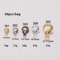 Composants de bijoux, fermoirs à ressort en métal plaqué or de 10 mm, 12 mm, 14 mm, 16 mm, 18 mm, 21 mm