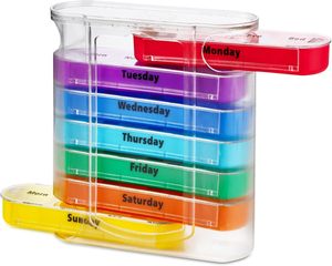 Colorful Weekly <b>Storage</b> <b>Box</b> Four Times a Day Pill Organizer with <b>Stackable</b> Compartments PP Medicine <b>Box</b> - Product Image 1