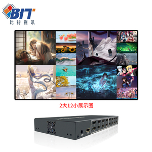 Bitvisus 16x1 4khdmi Giải pháp giám sát hội nghị 8 trong 1 ra màu đen đa người xem màn hình chuyển đổi Adapter BIT-MV-4K-1601 - Product Image 1