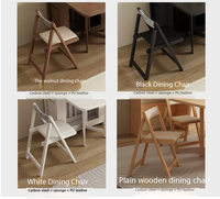 Petite table à manger carrée en bois massif multifonctionnelle moderne pour 4 personnes, design télescopique pliable et extensible, pratique