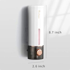 Distributeur de savon liquide mural manuel 450 ml pour salle de bain, désinfectant pour les mains, gel douche, shampoing – Accessoires pour hôtel et usage familial - Product Image 2