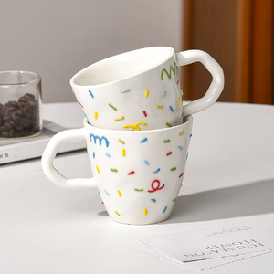 High Quality Porcelain <b>Ceramic</b> <b>Mug</b> Nordic Cartoon Design Ins Style Reusable Food Safe Dishwasher Microwave Safe Business Gifts - Product Image 4