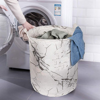 Toile mignon animaux paniers de rangement coton tissu solide grande corde pliable rond maison organisateur bin pour les enfants