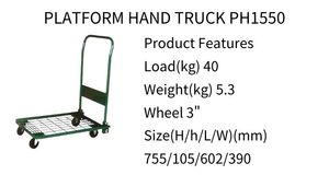 150kg 300kg de charge industrielle en plastique robuste pliable plate-forme chariot à main chariot chariot utilitaire camion - Product Image 4