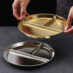 <span class=keywords><strong>จาน</strong></span>สเตนเลสกลม3ช่องทนทานสุดสร้างสรรค์ถาดเสิร์ฟอาหารสำหรับเด็กนักเรียน - Product Image 3