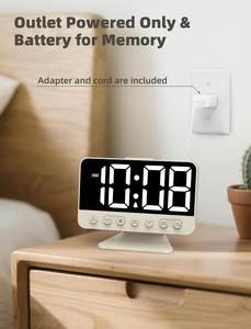 Horloges-réveils numériques <span class=keywords><strong>pour</strong></span> chambres à coucher : Grandes chiffres lumineux, <span class=keywords><strong>5</strong></span> niveaux de luminosité réglables – Facile à lire de l'autre côté de la pièce – <span class=keywords><strong>5</strong></span> sons d'alarme - Product Image 6