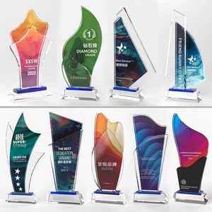 Honor Of Crystal Venta al por mayor Exalted Custom Star Shape Crystal Award Crystal Glass Award Trophy para eventos deportivos - Product Image 5