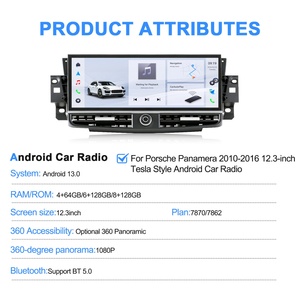 NaviHua สำหรับ Porsche Panamera ปี 2010-2016 อุปกรณ์อัพเกรดรถยนต์ วิทยุติดรถยนต์ระบบ Android ขนาด 12.3 นิ้ว พร้อมระบบนำทาง GPS มัลติมีเดีย Carplay DSP WIFI - Product Image 6