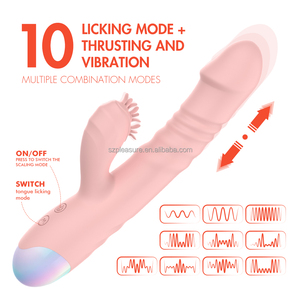 Groothandelaren Seksspeeltjes Likken Tong Vibrator Stuwende Dildo Sterke Tremor Vibrator Telescopische Konijnenvibrator - Product Image 4