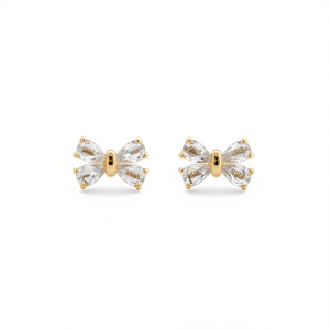 Pendientes de Mariposa Suizos con Cristales Chapados en Oro, Corte Marquesa, Joyería de Moda para Mujer, Regalo - Product Image 1