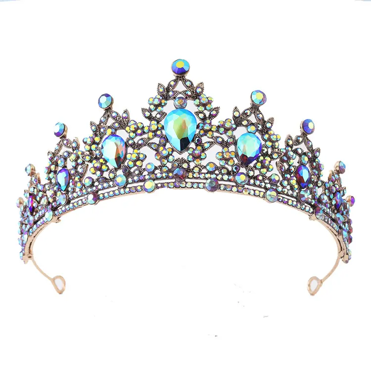Yoliyolei tiara de cabelo personalizada, com flor de princesa concurso para noivas, coroas de cristal, acessórios para casamento