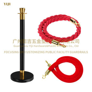 Black Gold Color Crowd Control Barrier Structural Steel Stanchions Red Rope Barrier <strong>Queue</strong> Line Stand - Product Image 6