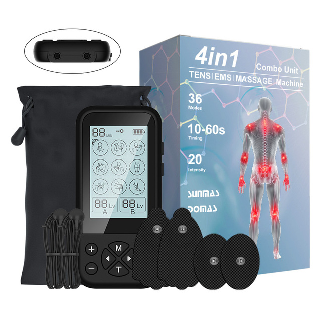 CE Wholesale Dual Channel TENS EMS Unit 36 Modes Muscle Stimulator for Pain Relief, Rechargeable TENS Machine Massager