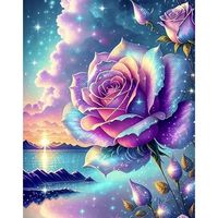 Chenistory Rose Diamant Schilder Kits voor Volwassenen Wanddecoratie DIY Schilder Kits Bloem Volledige Ronde Diamant Schilder Kits