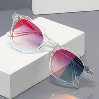 Gafas de Sol Redondas de Lujo Personalizadas 2026, Montura Completa, Transparentes, Negras, Vintage, Unisex, Lentes de PC Coloridas, Protección UV400, para Exteriores, Más Vendidas