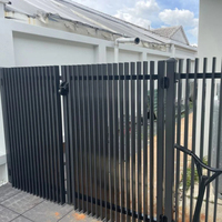 Panneaux de clôture verticaux en aluminium noir en gros, alliage 6063, revêtement en poudre, pour villa résidentielle