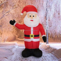 Père Noël gonflable sur pied avec lumières LED, idéal pour les décorations de Noël intérieures, extérieures et de jardin (vente en gros)