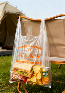 Sacs en plastique transparents Hualong - Sacs d'emballage à main pour les courses au supermarché (Logo Happy Shopping) - Product Image 4